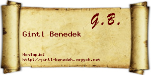 Gintl Benedek névjegykártya