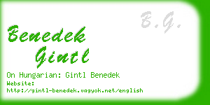 benedek gintl business card